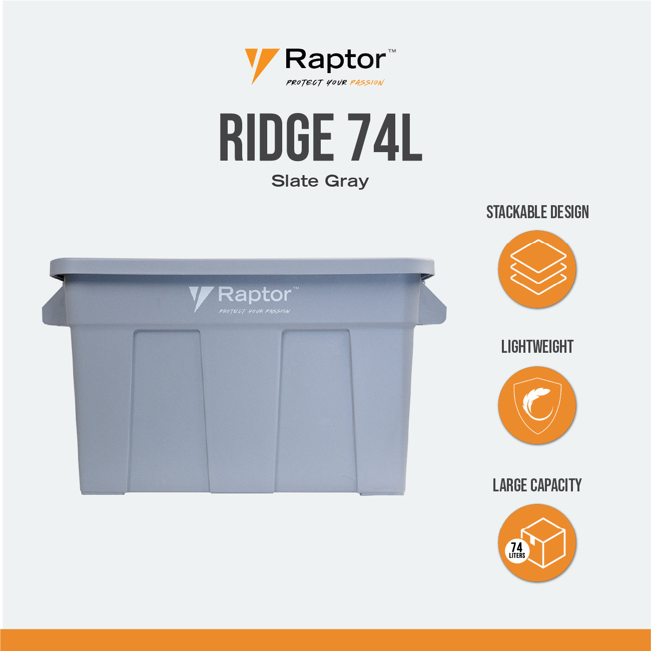 Raptor Storage Ridge Box 74 + Wheels Bundle Buy 2, Get 50% off on 2nd Ridge Box w/o wheels