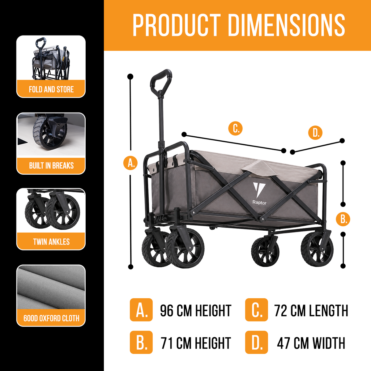 Raptor Trekk Camping Trolley -Graphite Gray