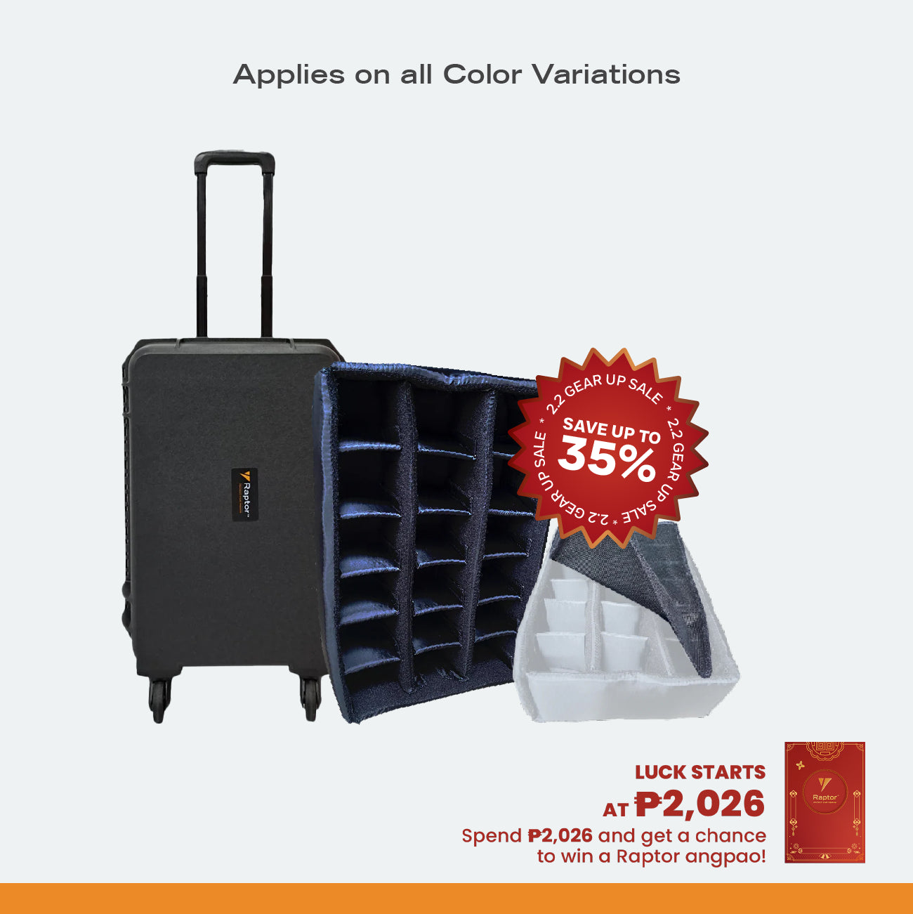 Raptor Case Air Trolley 6500  + Divider + Cover Bundle