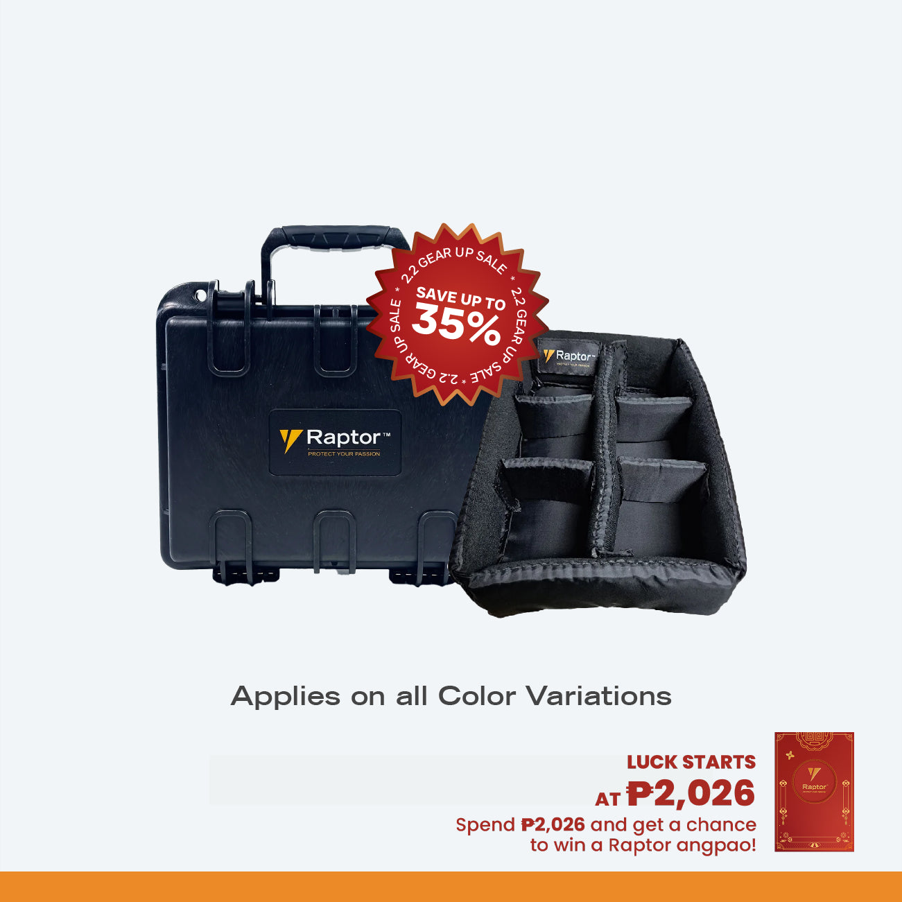 Raptor Case Extreme Hand Carry 350x + Divider Bundle