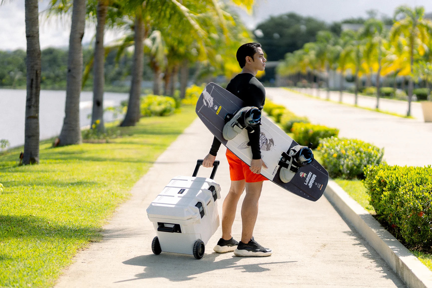Person walking with a Raptor Hard Case