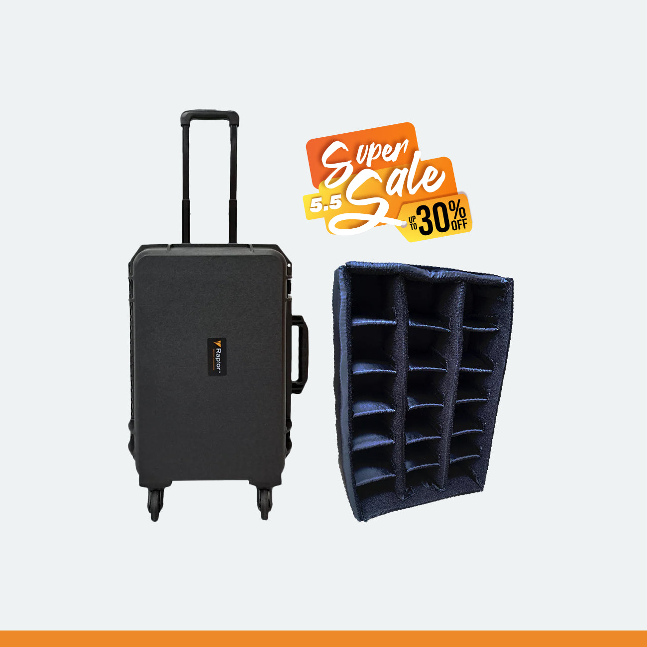 Raptor Case Air Trolley 6500 + Divider Bundle