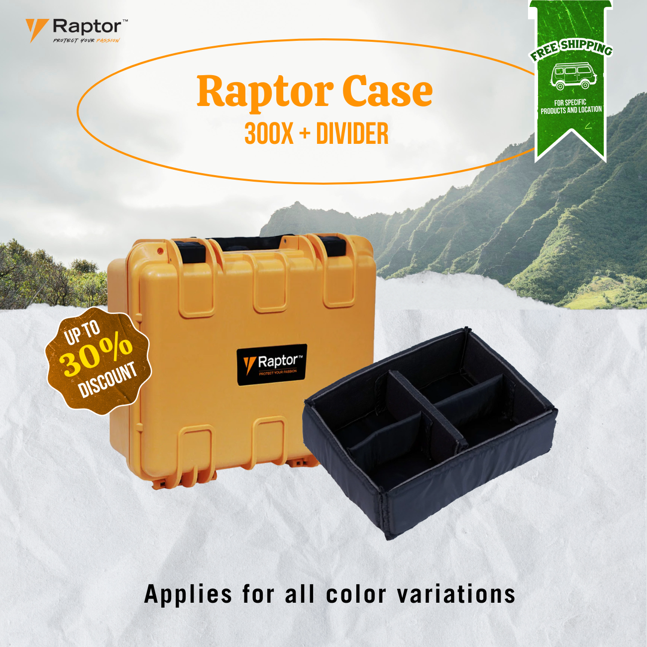 Raptor Case Extreme Hand Carry 300x  + Divider Bundle