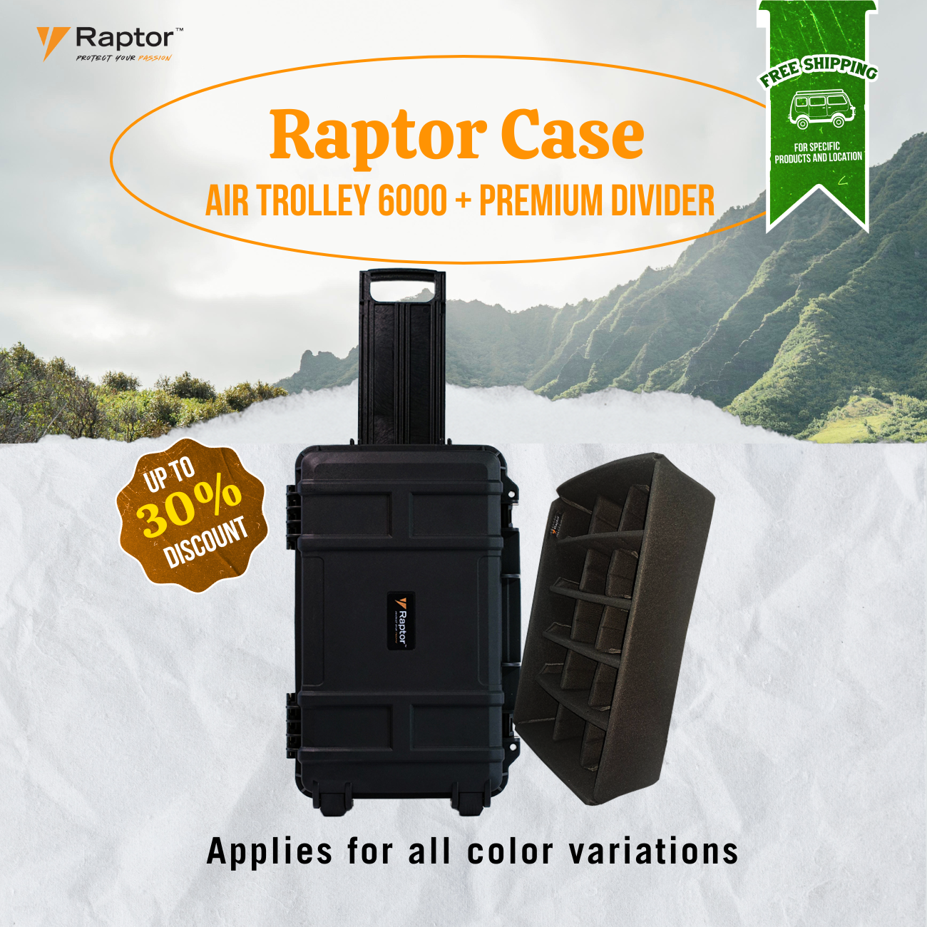 Raptor Case Air Trolley 6000 + Premium Divider
