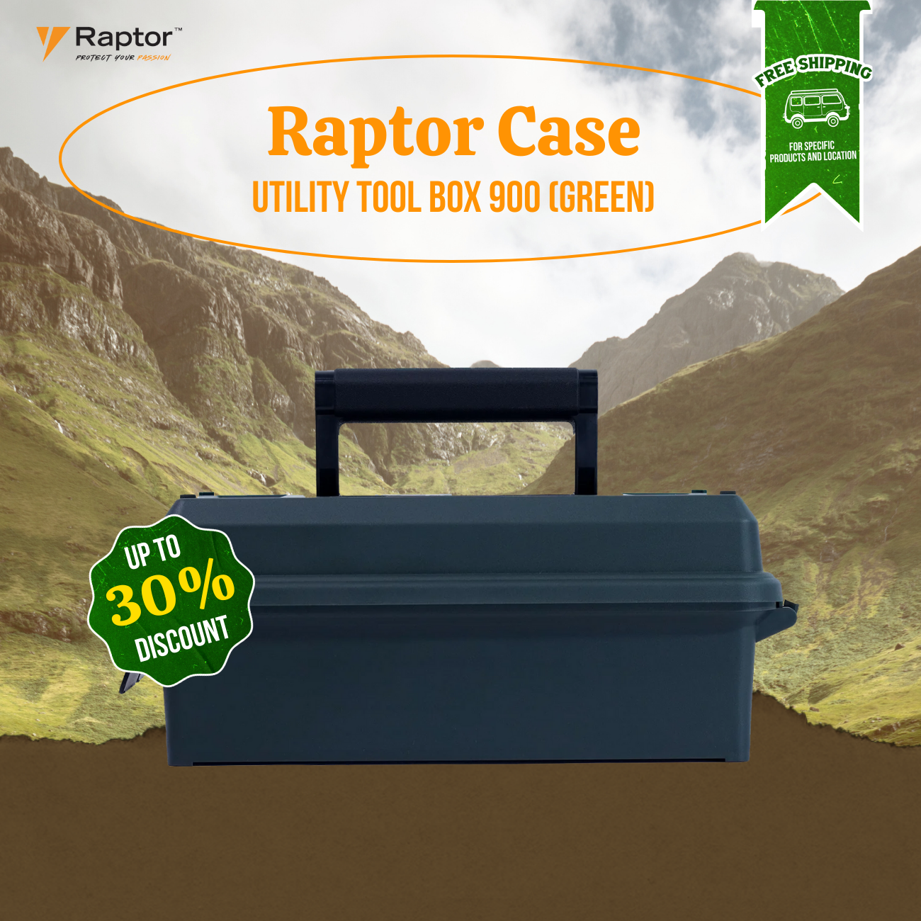 Raptor Case Utility Tool Box 900