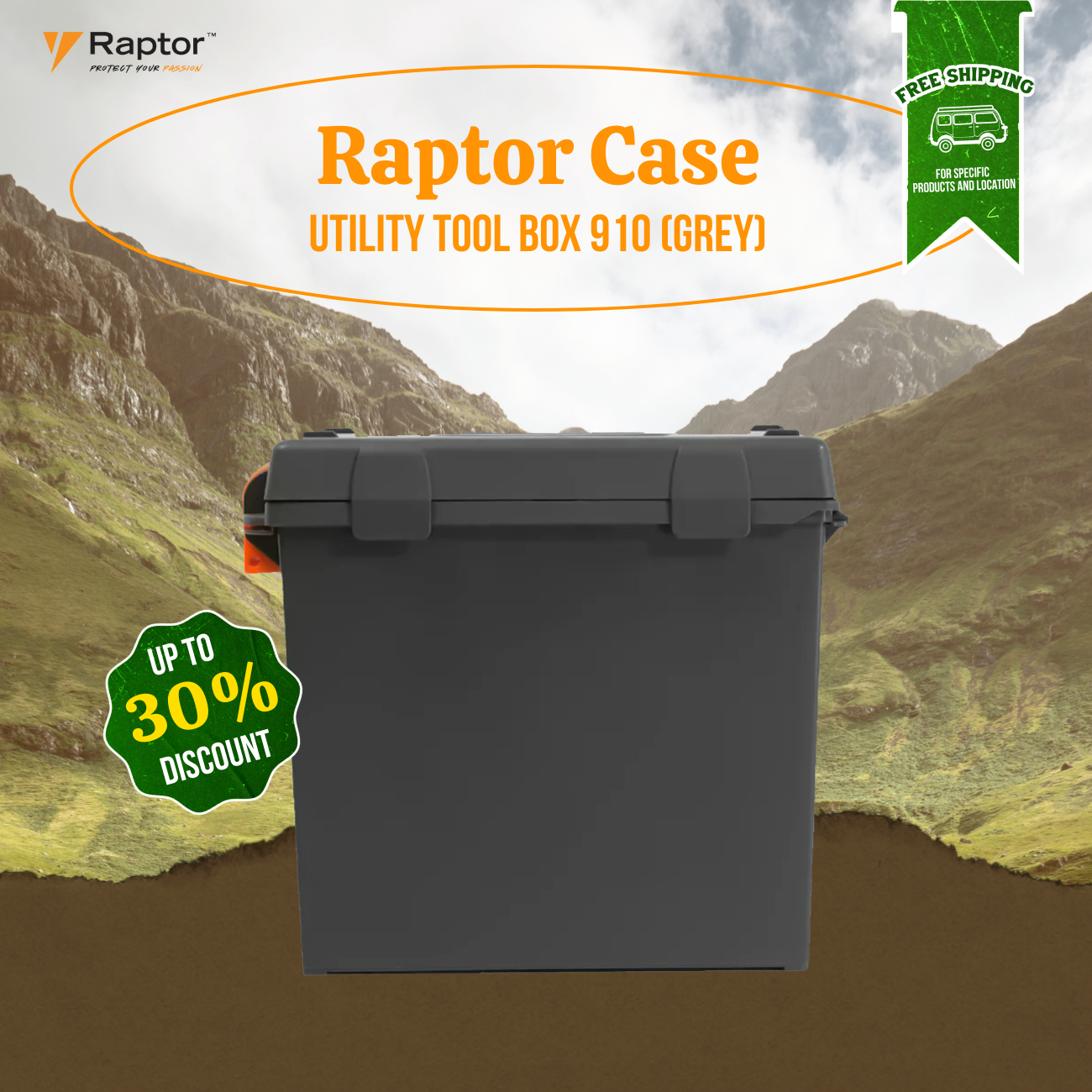Raptor Case Utility Tool Box 910