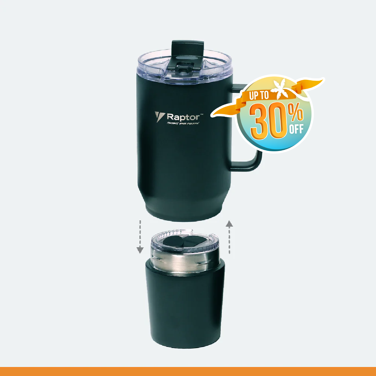 Raptor Drinkware Fusion 28 oz, 2-in-1 Double-Wall Vacuum Insulated Tumbler