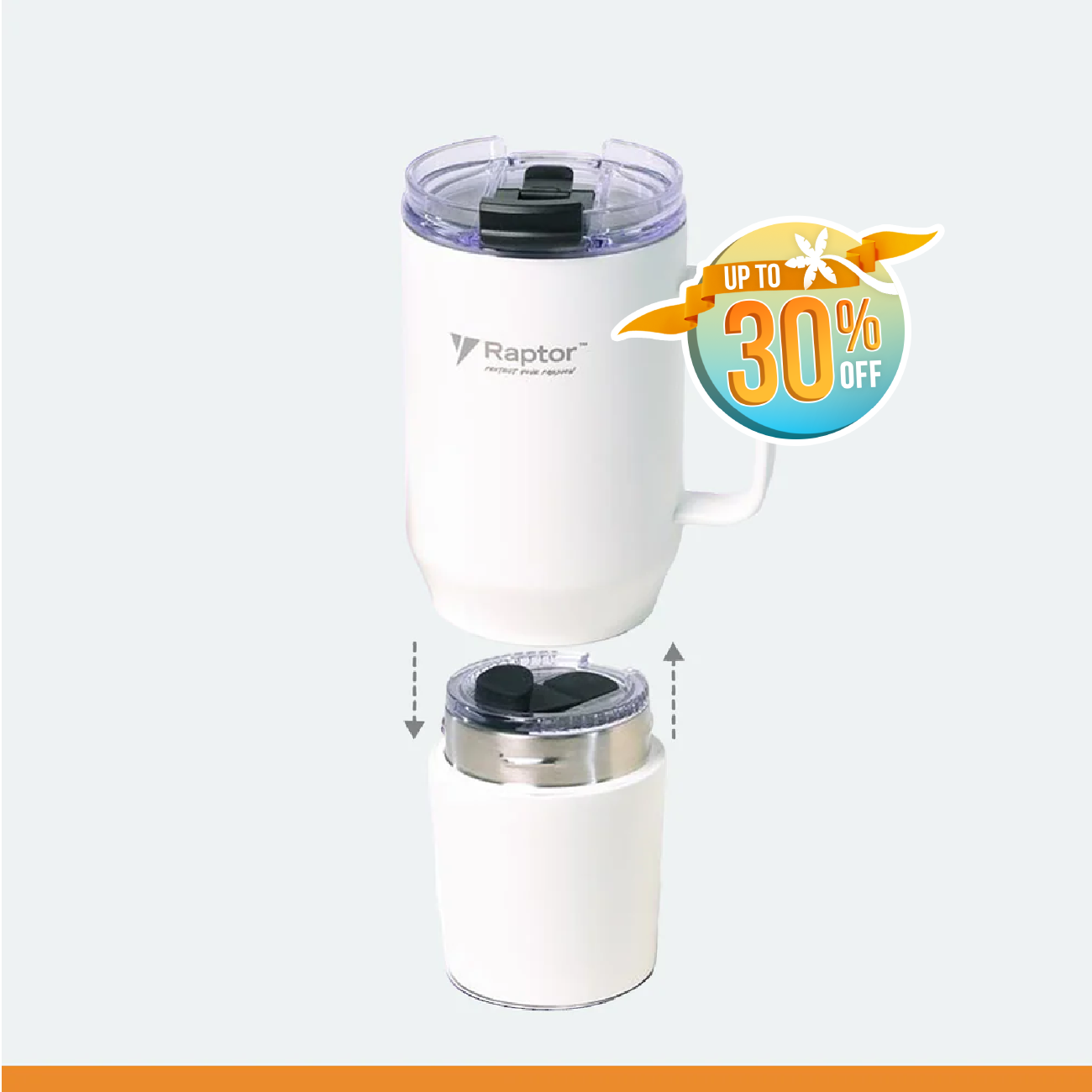 Raptor Drinkware Fusion 28 oz, 2-in-1 Double-Wall Vacuum Insulated Tumbler