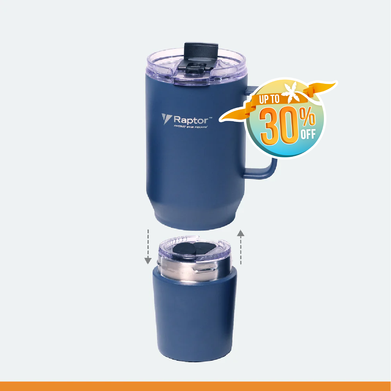 Raptor Drinkware Fusion 28 oz, 2-in-1 Double-Wall Vacuum Insulated Tumbler