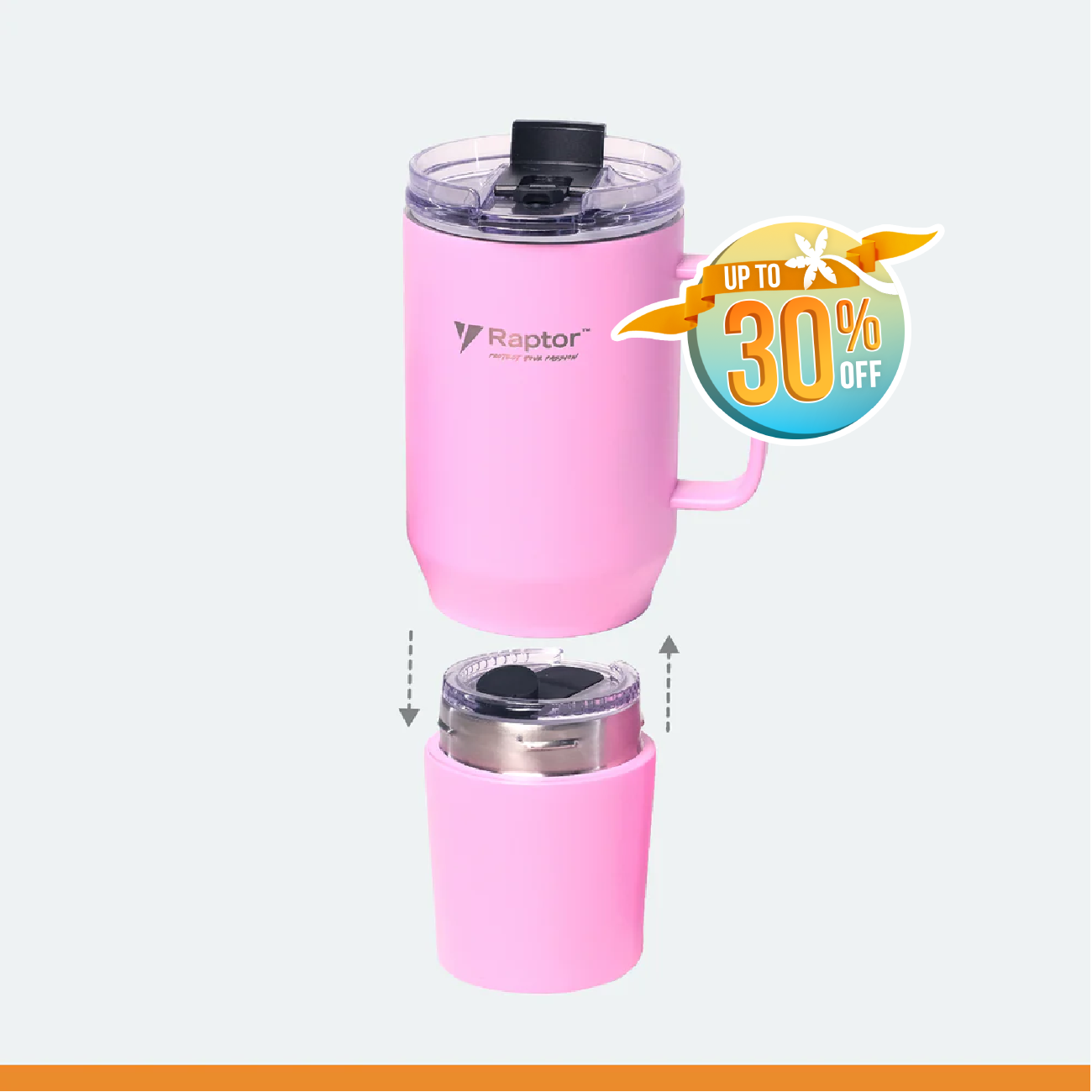 Raptor Drinkware Fusion 28 oz, 2-in-1 Double-Wall Vacuum Insulated Tumbler
