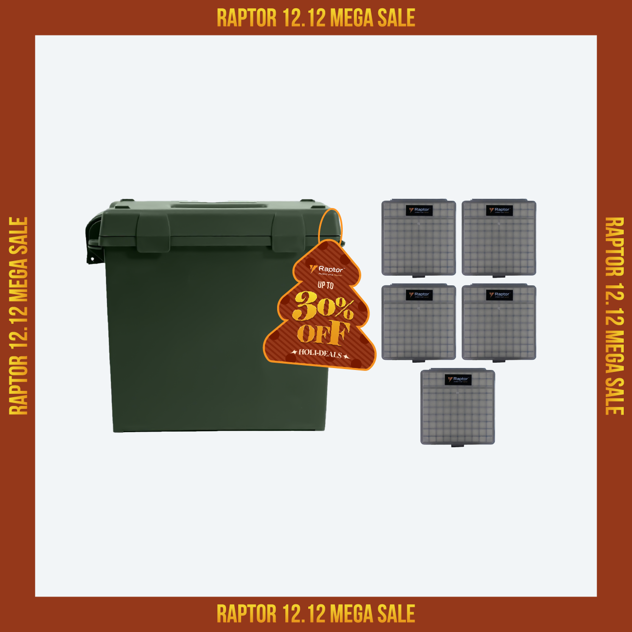 Raptor Case Utility Tool Box 910 + 45acp (5pcs) Bundle